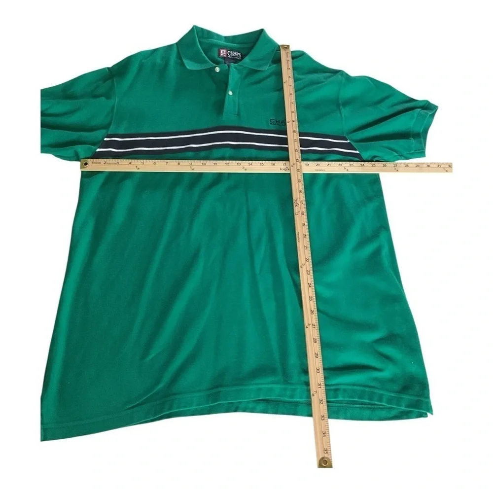 Chaps Ralph Lauren Polo Shirt Green XXL Striped Preppy